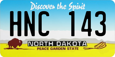 ND license plate HNC143
