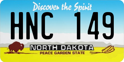 ND license plate HNC149