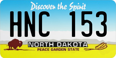 ND license plate HNC153