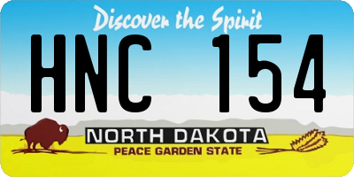 ND license plate HNC154