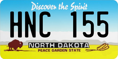 ND license plate HNC155