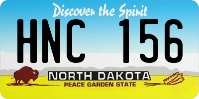ND license plate HNC156