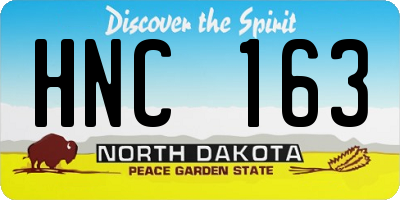 ND license plate HNC163