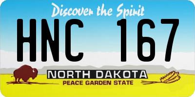 ND license plate HNC167