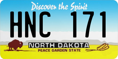 ND license plate HNC171