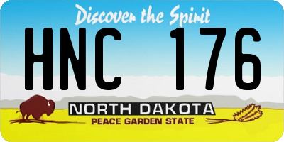 ND license plate HNC176