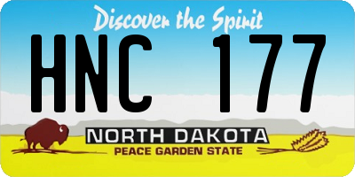 ND license plate HNC177