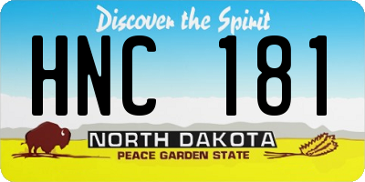 ND license plate HNC181