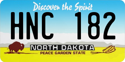 ND license plate HNC182