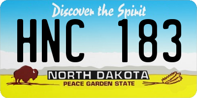 ND license plate HNC183