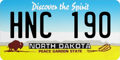 ND license plate HNC190