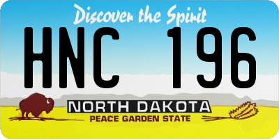 ND license plate HNC196