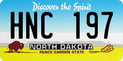 ND license plate HNC197