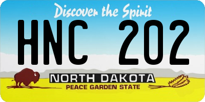 ND license plate HNC202