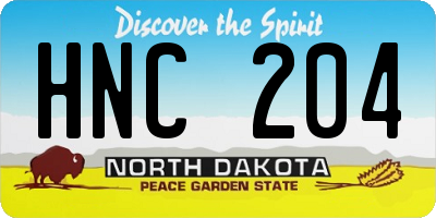 ND license plate HNC204