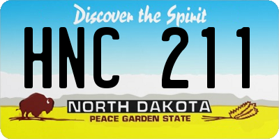 ND license plate HNC211