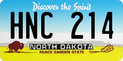 ND license plate HNC214