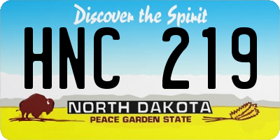 ND license plate HNC219