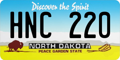 ND license plate HNC220