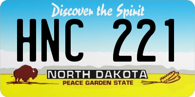 ND license plate HNC221