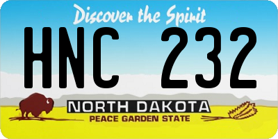 ND license plate HNC232