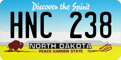 ND license plate HNC238