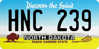 ND license plate HNC239