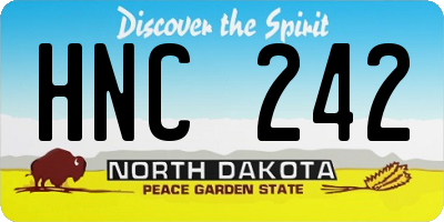 ND license plate HNC242