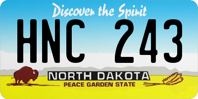 ND license plate HNC243