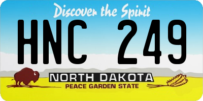 ND license plate HNC249