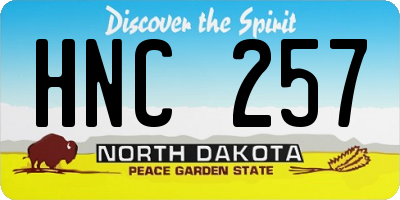 ND license plate HNC257