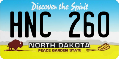 ND license plate HNC260