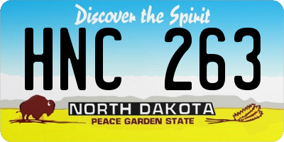 ND license plate HNC263