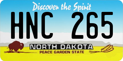 ND license plate HNC265