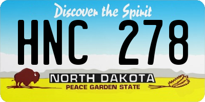 ND license plate HNC278