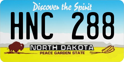 ND license plate HNC288