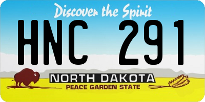 ND license plate HNC291