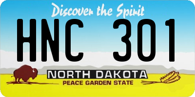 ND license plate HNC301