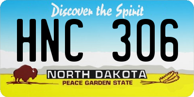 ND license plate HNC306