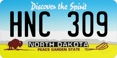ND license plate HNC309