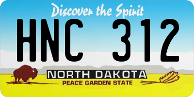 ND license plate HNC312