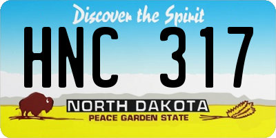 ND license plate HNC317