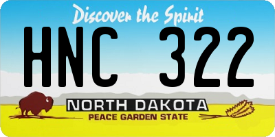ND license plate HNC322