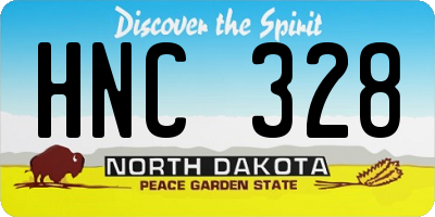 ND license plate HNC328