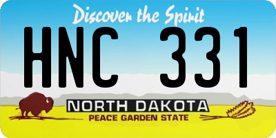 ND license plate HNC331