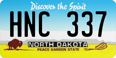 ND license plate HNC337