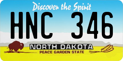 ND license plate HNC346