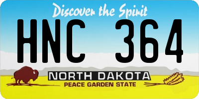 ND license plate HNC364