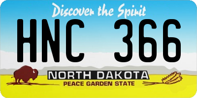 ND license plate HNC366