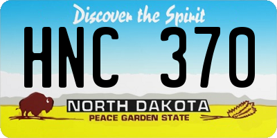 ND license plate HNC370